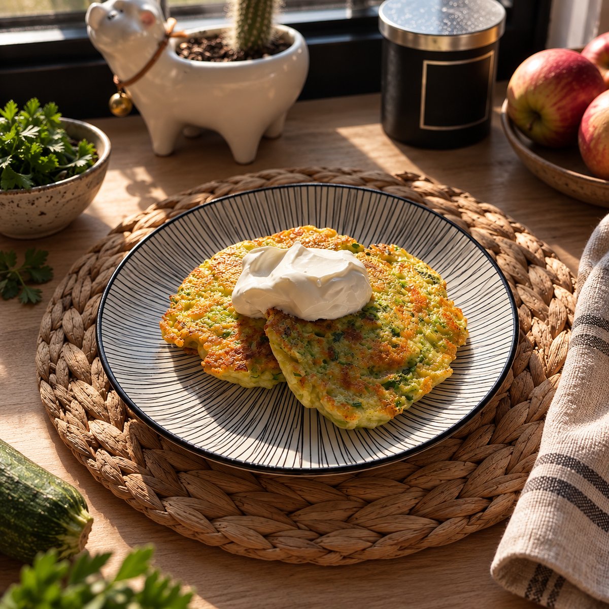 Кабачковые оладьи с сыром
